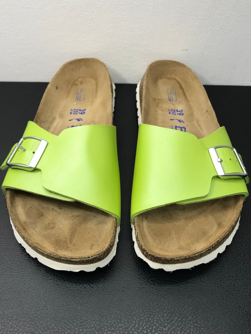 Betula By Birkenstock Lime Green White Slipper Flip Flop Sandals Women's 8